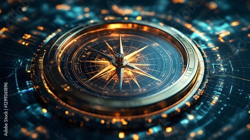 Wallpaper Mural Navigating Market Trends with Precision - Financial Compass Concept,
 Torontodigital.ca