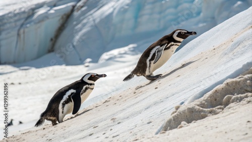 Two African Penguins Ascend...