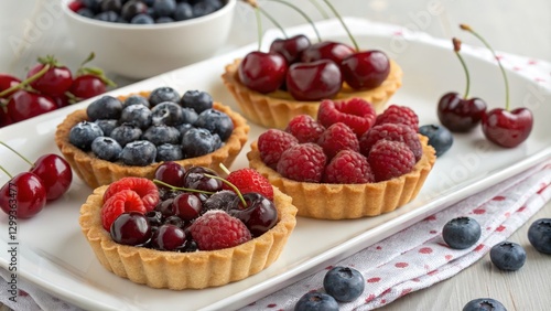 Four Berry Tartlets Blueber...