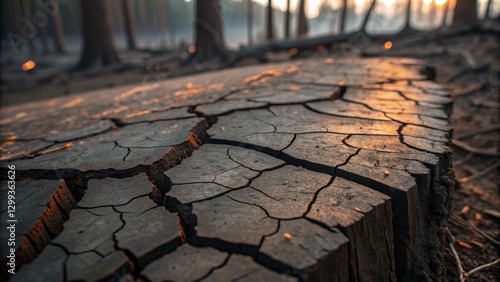 Cracked Tree Stump After Fo...