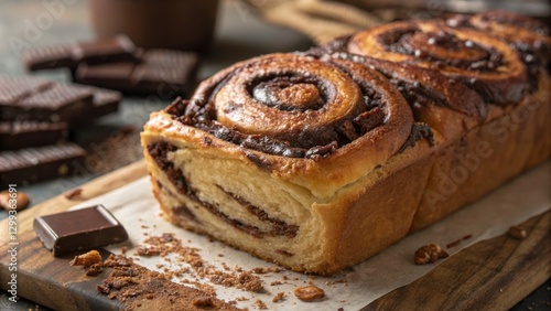Chocolate Babka Loaf Close-...