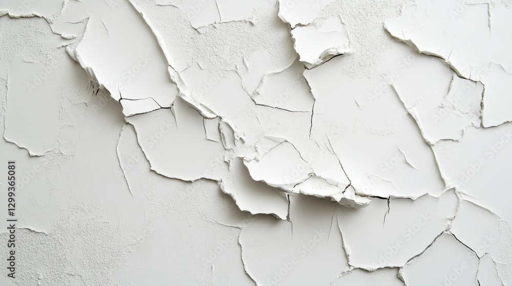 Obraz premium Cracked white paint texture. Abstract background.