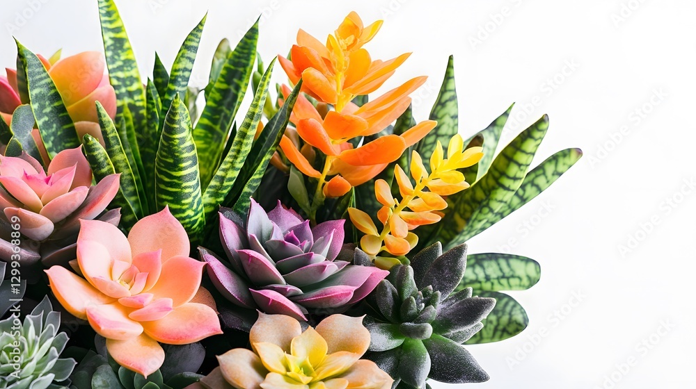 Obraz premium Vibrant Artificial Succulent & Exotic Plant Arrangement