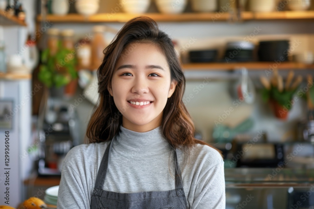 Portrait of a smiling young Asian woman small business owner Portrait of a smiling young Asian woman small business owner