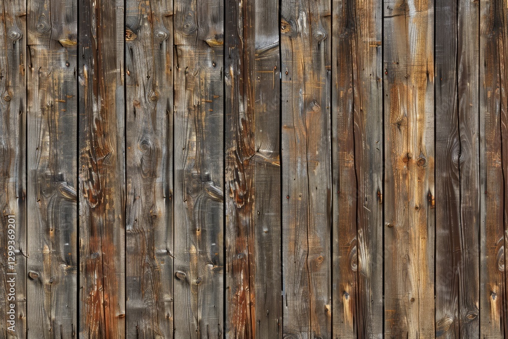 Fototapeta premium Rustic wood paneling with a variety of colors and textures, Rustic wood paneling texture