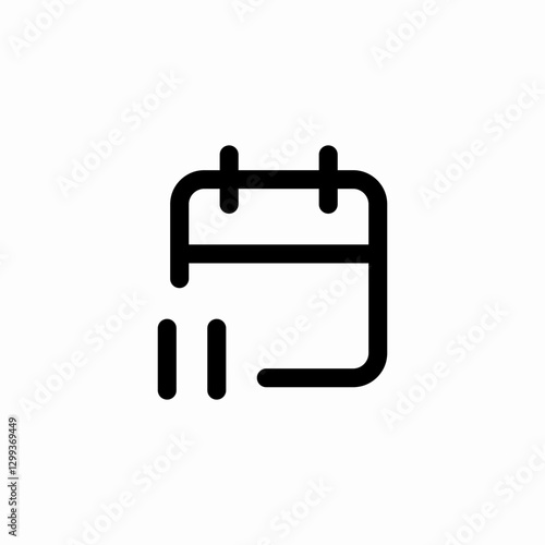 calendar pause icon sign vector