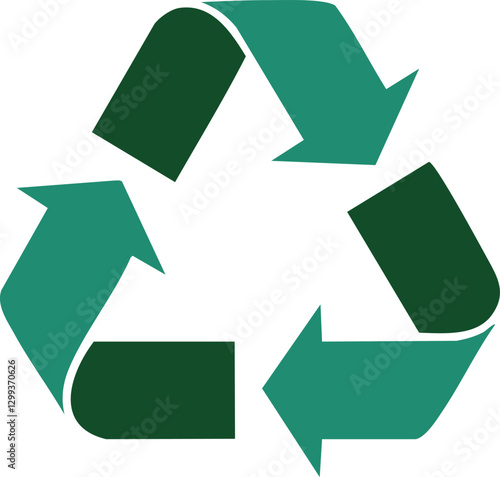 recycle symbol on white background