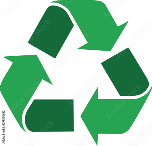 recycle symbol on white background