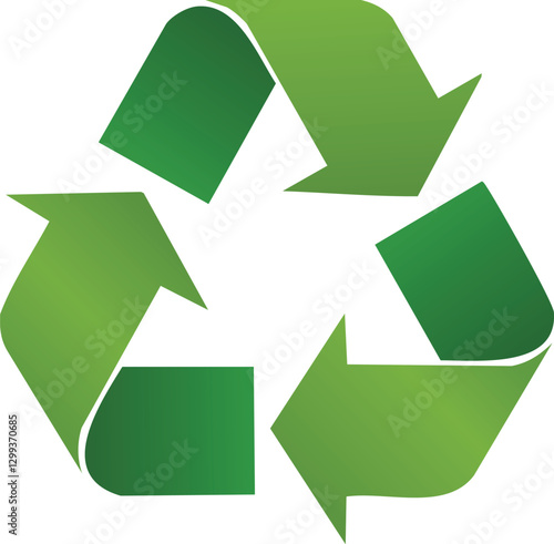 recycle symbol on white background