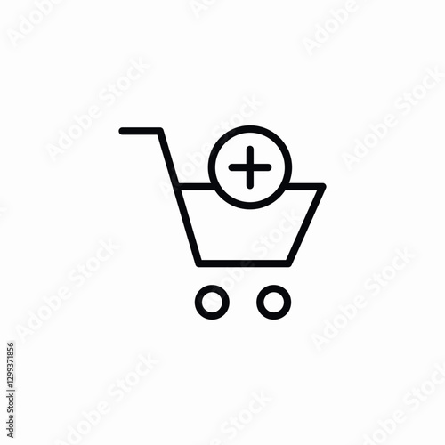 shopping cart add icon sign vector