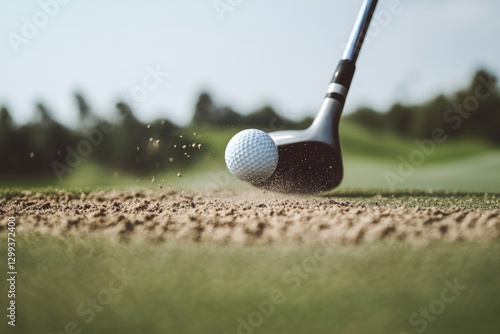 Swing captures precision in golf, showcasing ball impact with sa