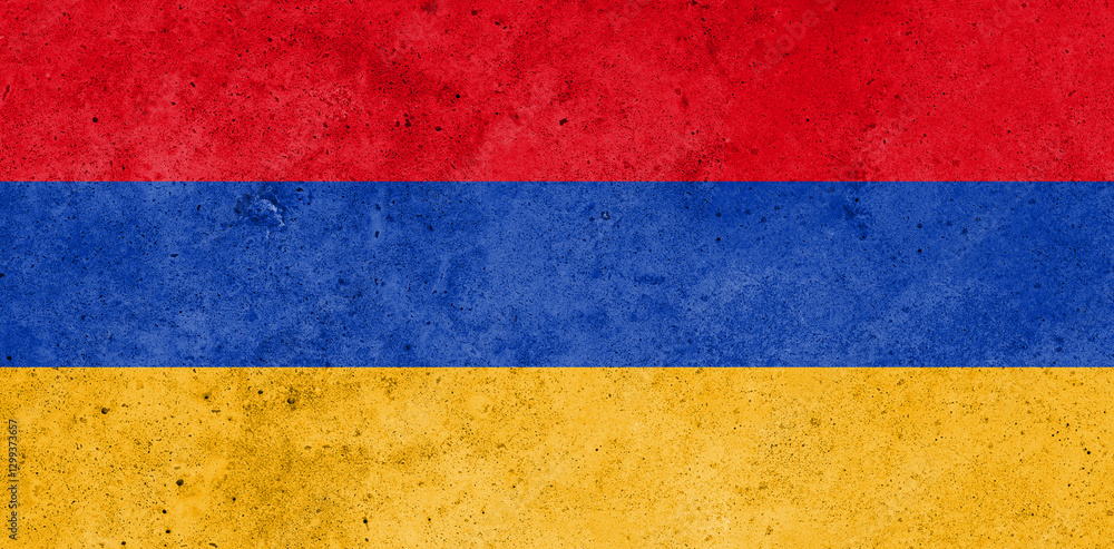 Flag of Armenia painted on the concrete wall Flag of Armenia painted on the concrete wall