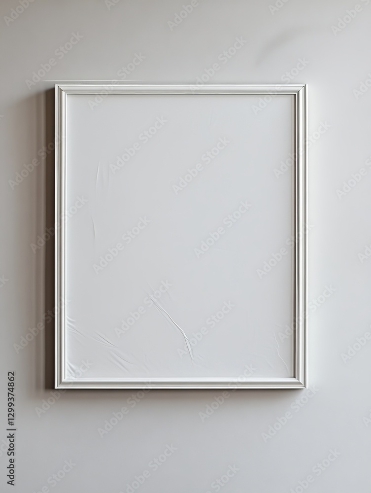 White Frame Minimalist Modern Blank Canvas Wall Art Poster Mockup Simple Elegant Clean Design Studio Interior Room Home Decoration Empty Picture Frame White Frame Minimalist Modern Blank Canvas Wall Art Poster Mockup Simple Elegant Clean Design Studio Interior Room Home Decoration Empty Picture Frame