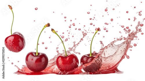 Four Cherries Splashing Jui...