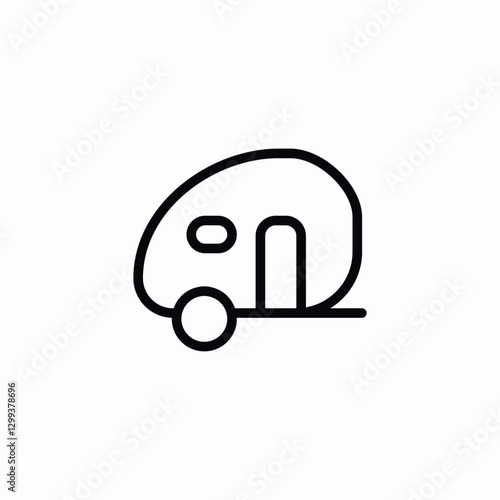 camping caravan icon sign vector