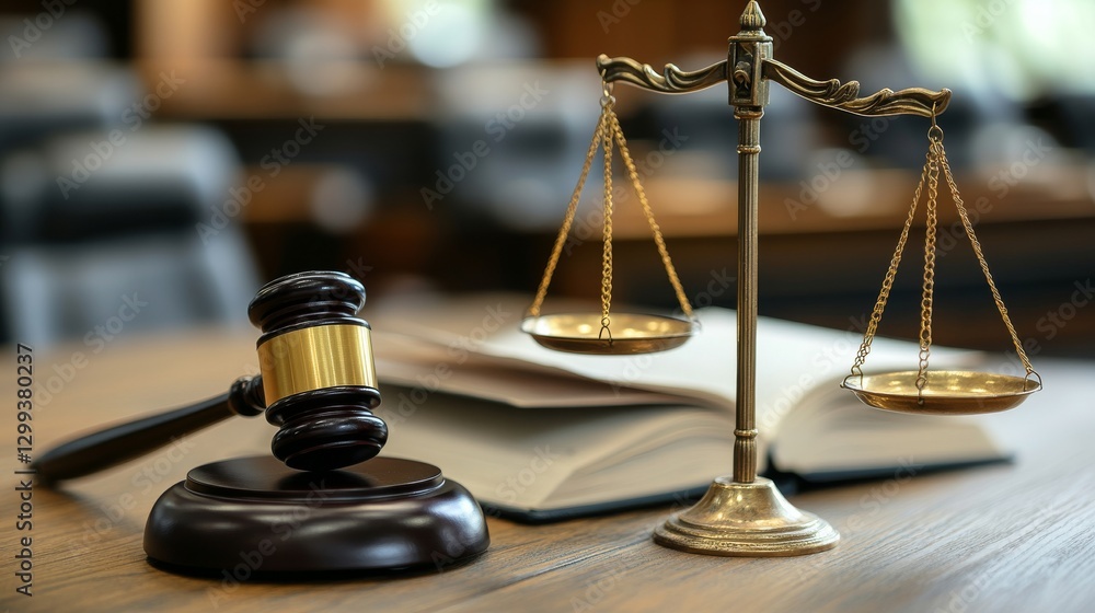 A judge, captured in a close-up shot, strikes a gavel impartially and announces a dramatic A judge, captured in a close-up shot, strikes a gavel impartially and announces a dramatic