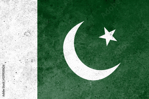 Flag of Pakistan painted on the concrete wall