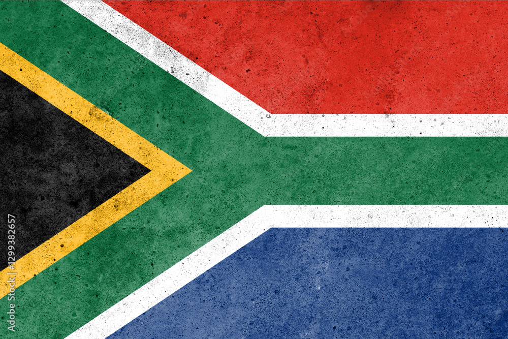 Fototapeta premium Flag of South Africa Republica painted on the concrete wall