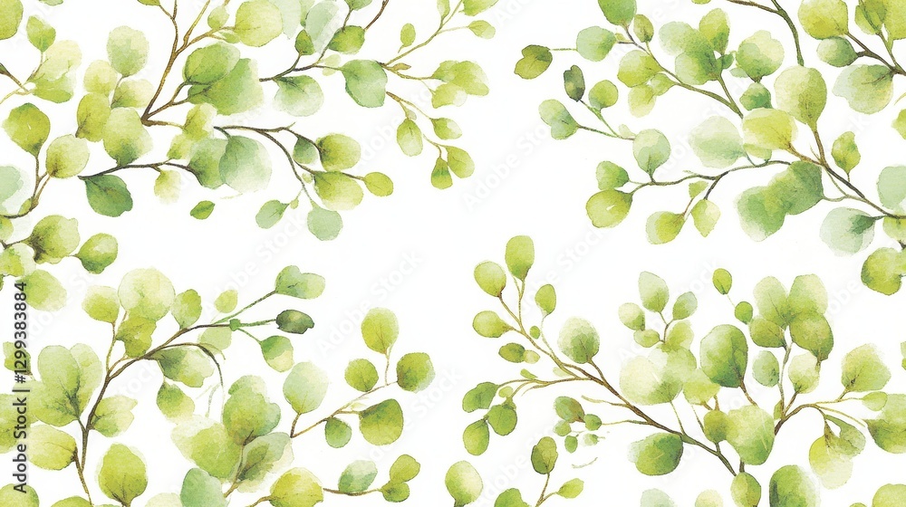 Watercolor leaf prints with delicate designs and subtle shades on a white background, perfect for nature-centric decor, stationery, and environmentally friendly branding Watercolor leaf prints with delicate designs and subtle shades on a white background, perfect for nature-centric decor, stationery, and environmentally friendly branding