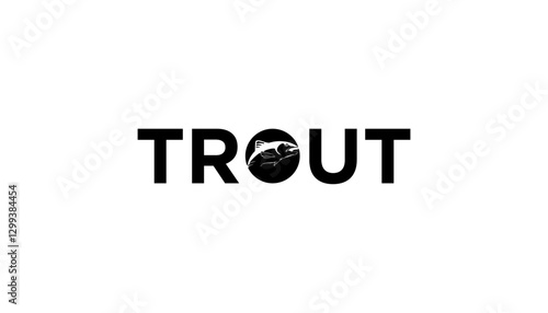 Salmon fish trout silhouette cut out vector logo template