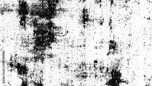 Grunge black and white seamless pattern. Monochrome abstract texture. Background of cracks, scuffs, chips, stains, ink spots, lines. Grunge pattern. 