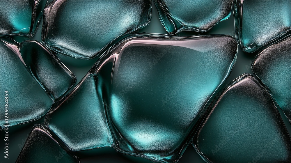 A close-up shot of broken glass with sharp edges, illuminated by teal lighting that reflects through the cracks, adding depth and contrast A close-up shot of broken glass with sharp edges, illuminated by teal lighting that reflects through the cracks, adding depth and contrast