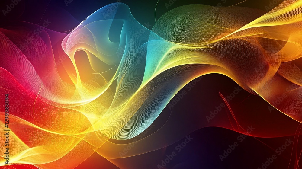 Abstract colorful flowing lines creating a vibrant dynamic and energetic pattern Abstract colorful flowing lines creating a vibrant dynamic and energetic pattern