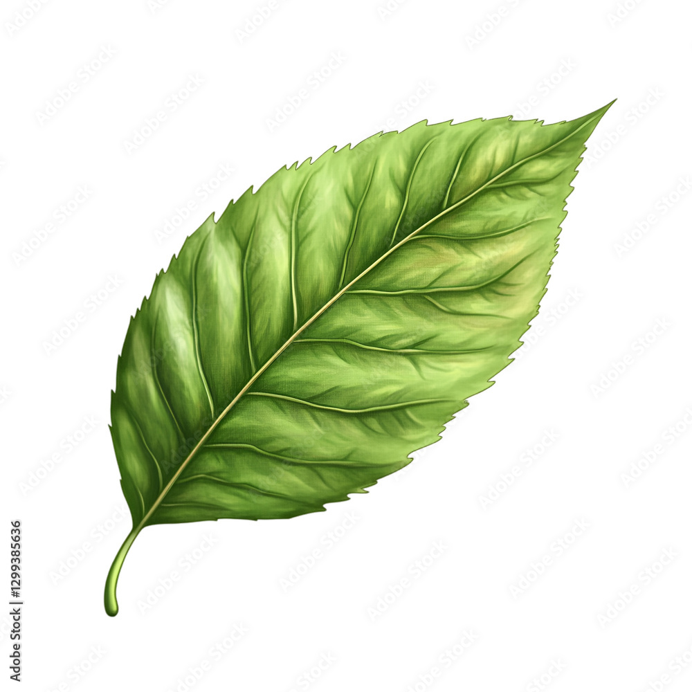 Fototapeta premium A single green leaf serene and vibrant nature beauty
