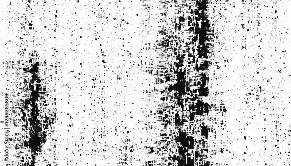 Fototapeta premium Grunge black and white seamless pattern. Monochrome abstract texture. Background of cracks, scuffs, chips, stains, ink spots, lines. Grunge pattern.