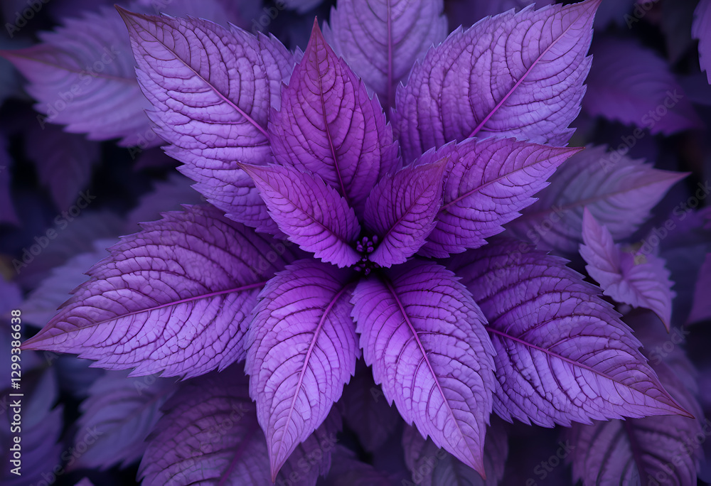 beautiful purple leaves background. close up. Ai generated