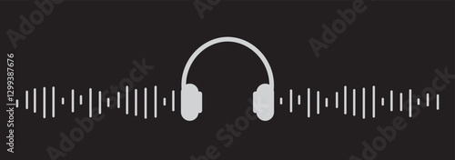 creative gym music note or headphones icon and logo vector illustration