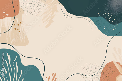 It resembles a painting with many colors and shapes