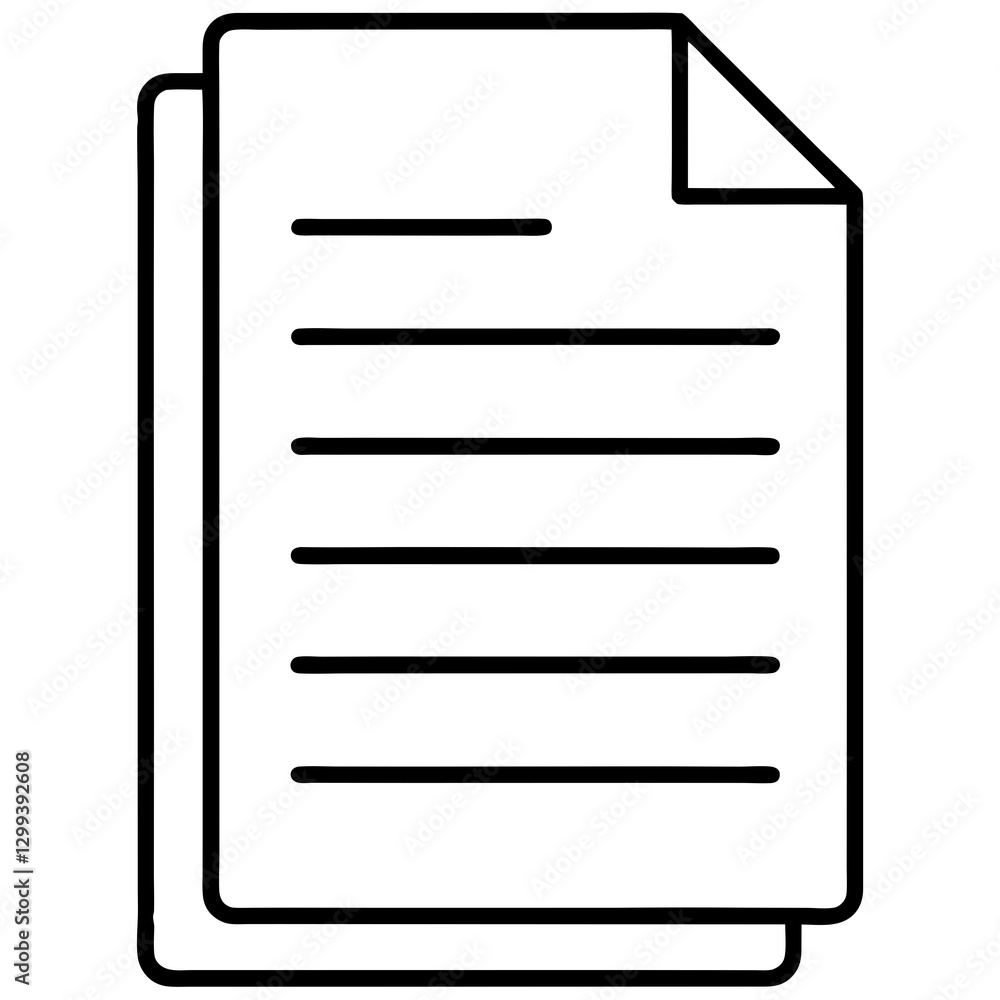 a stack of paper documents with lines for text, perfect for business and office use. Simple and clear. vector illustration a stack of paper documents with lines for text, perfect for business and office use. Simple and clear. vector illustration