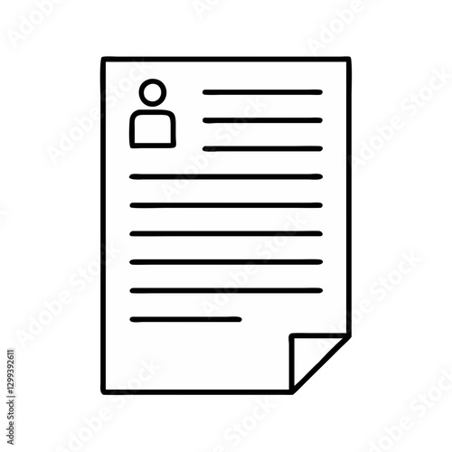 a simple outline of a resume, representing a job application or a curriculum vitae vector illustration