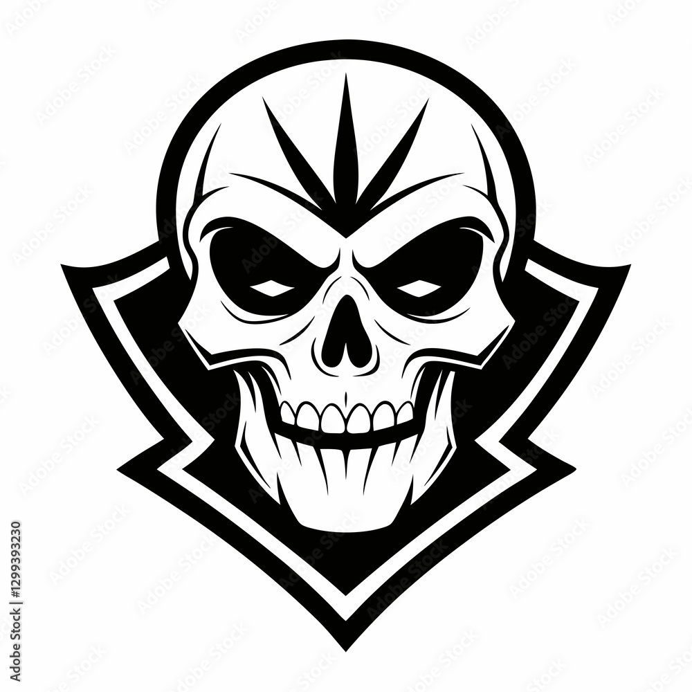 Fototapeta premium a skull with a stern and intense gaze, with a scary and intimidating design vector illustration