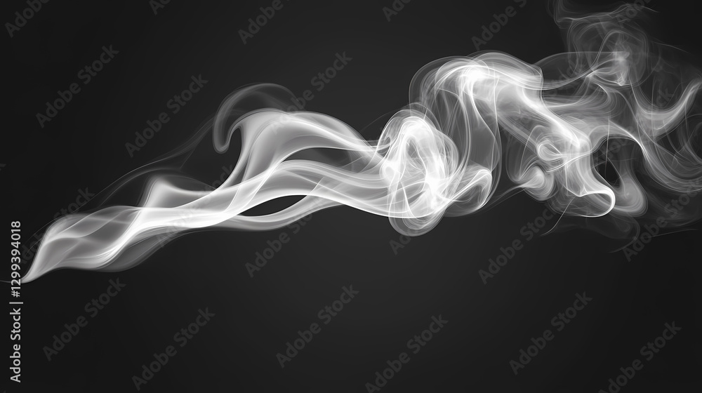 Ethereal smoke wisps drift gracefully isolate on transparent backdrop, visual effect, cutout, png, horizontal. Movement - Waves. Illustration Ethereal smoke wisps drift gracefully isolate on transparent backdrop, visual effect, cutout, png, horizontal. Movement - Waves. Illustration
