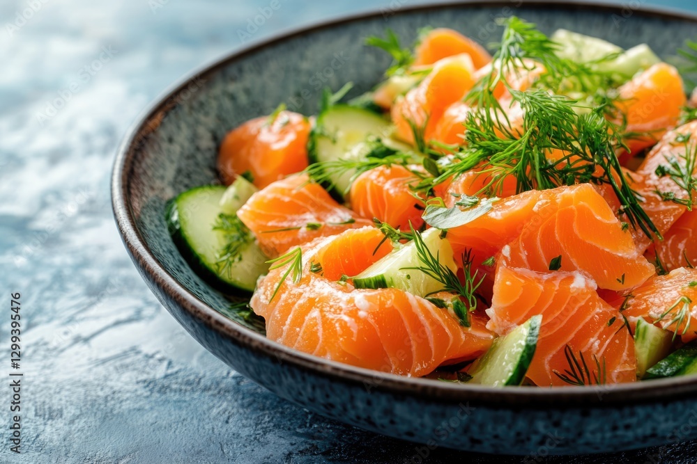 Salmon Cucumber Salad: Fresh Dill, Vibrant Colors, Healthy Appetizer Salmon Cucumber Salad: Fresh Dill, Vibrant Colors, Healthy Appetizer