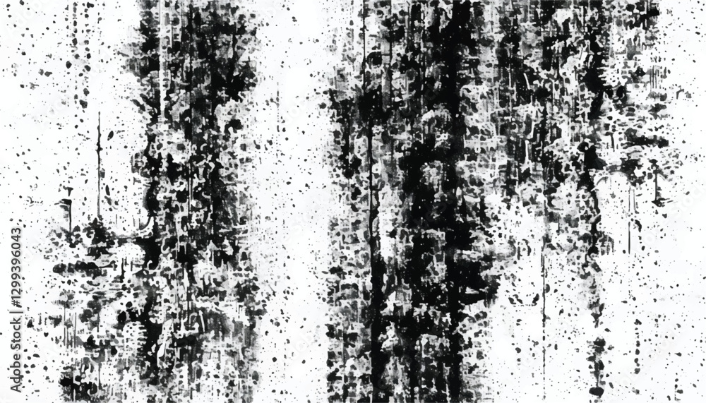 Fototapeta premium Grunge black and white seamless pattern. Monochrome abstract texture. Background of cracks, scuffs, chips, stains, ink spots, lines. Grunge pattern.