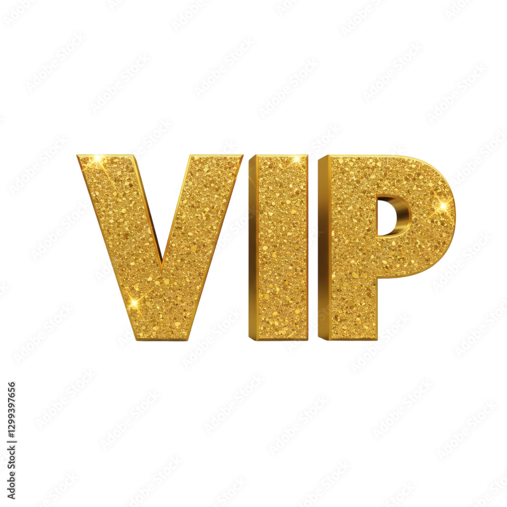 golden font letter vip