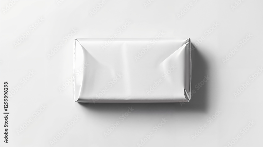 Wrapped bar resting on a clean surface with soft shadows in a well-lit environment Wrapped bar resting on a clean surface with soft shadows in a well-lit environment