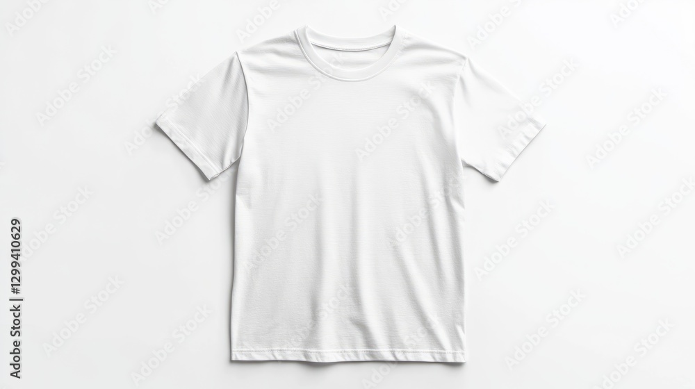 A mockup of the front side of a white short-sleeve t-shirt with a white background. A mockup of the front side of a white short-sleeve t-shirt with a white background.