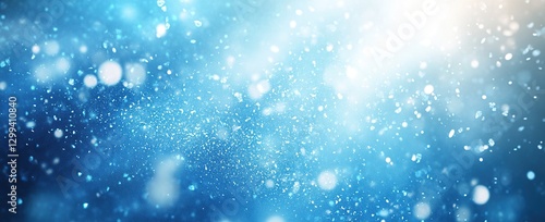 Abstract Blue Glitter Background with Sparkling Lights and Bokeh