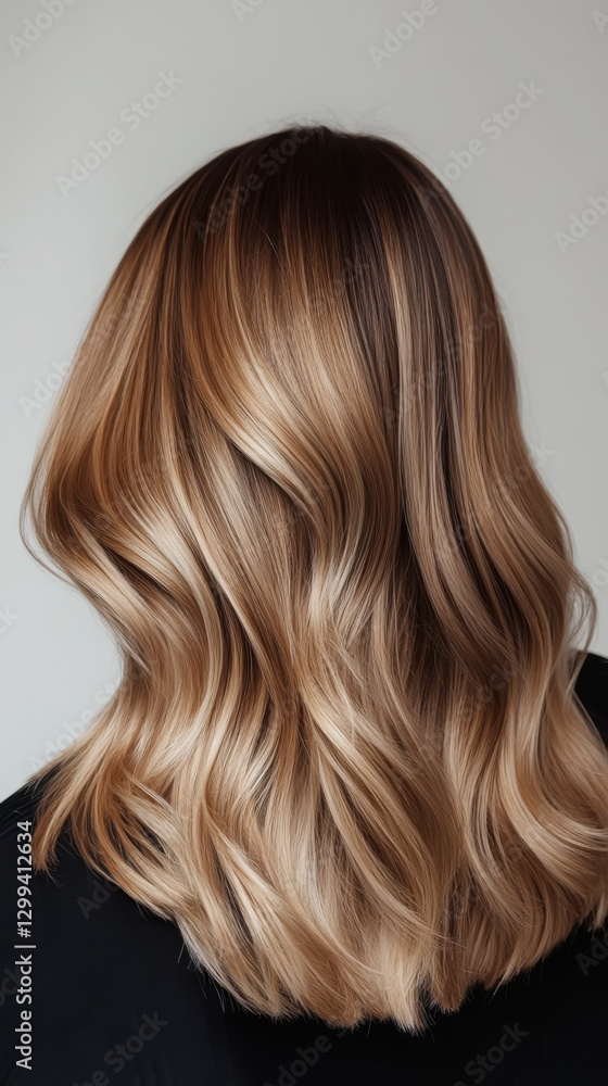 Naklejka premium Balayage hairstyle transformation for a stylish client