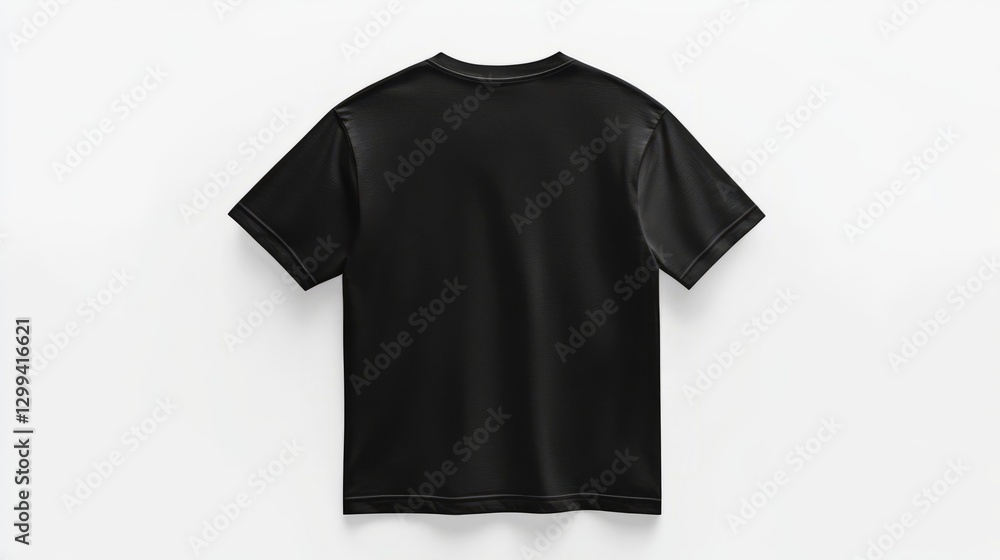 For a mockup of a black short-sleeve t-shirt with isolated on white For a mockup of a black short-sleeve t-shirt with isolated on white