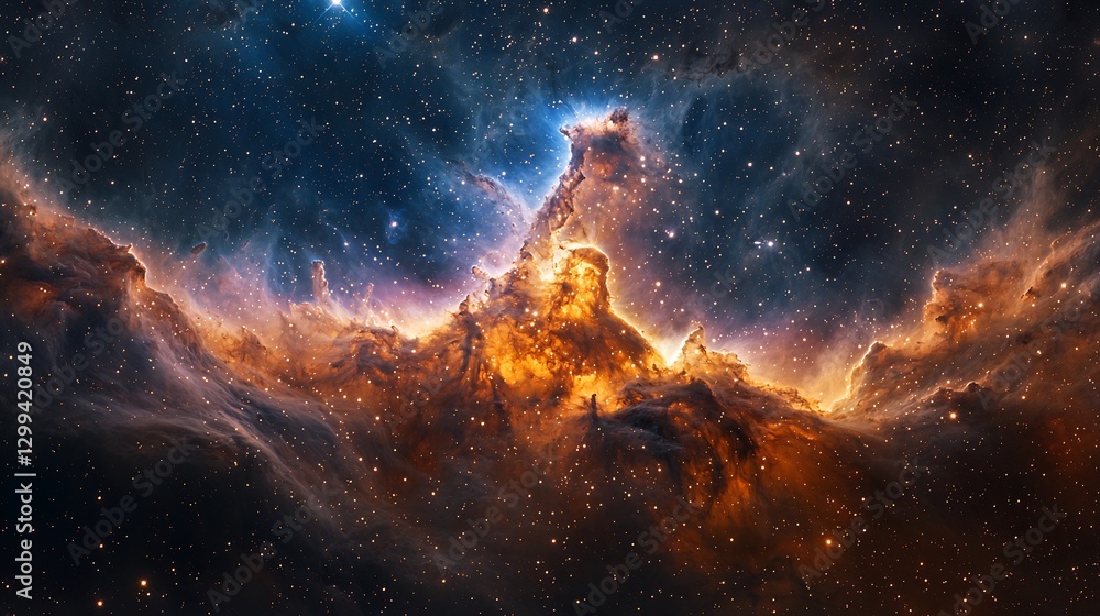 Rare Thorne ytkow object at the center of a vibrant nebula its unique structure warping nearby starlight Rare Thorne ytkow object at the center of a vibrant nebula its unique structure warping nearby starlight