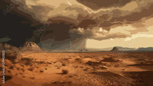 Stormy desert