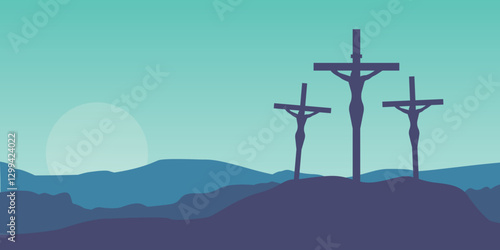 Crucifixion of Jesus Christ, Calvary, Christianity, sacrifice for salvation.

