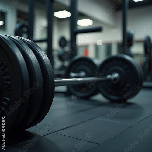 Heavy Barbell in Modern Gym