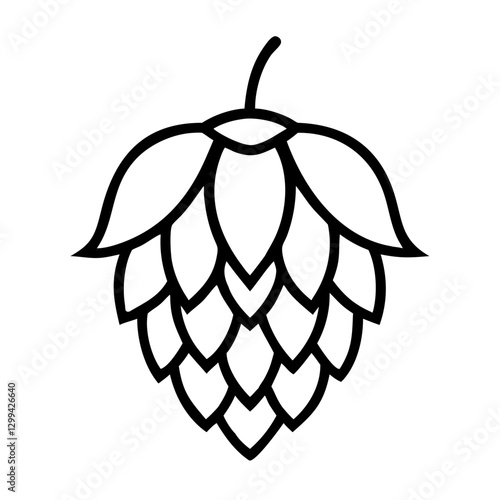 Hop cone icon in black and white