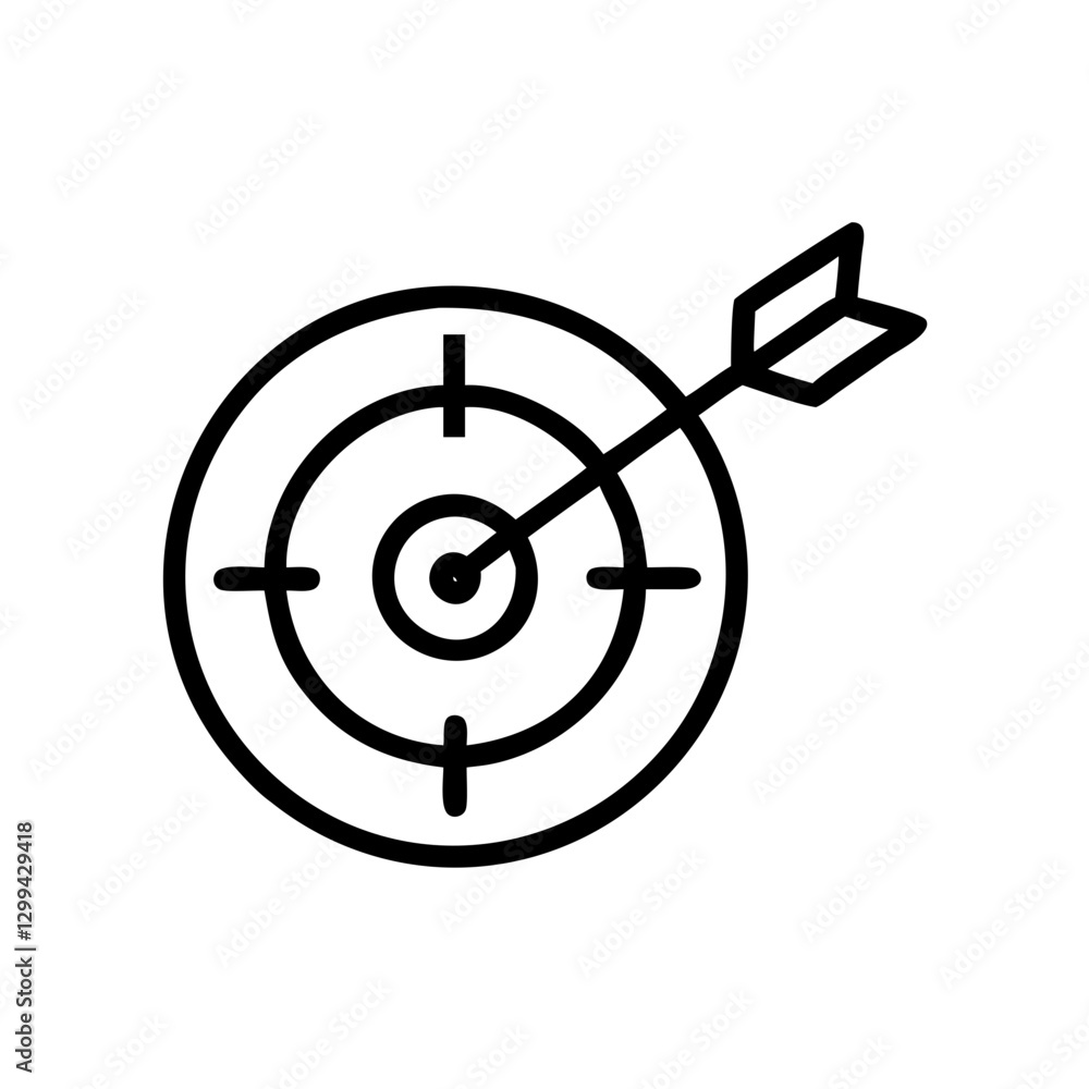 Target with arrow hitting the bullseye Target with arrow hitting the bullseye